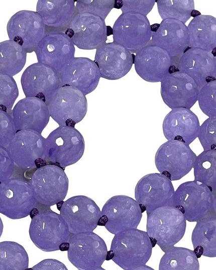 Beautiful Lilac faceted Amethyst stone bead necklace