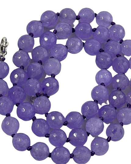 Beautiful Lilac faceted Amethyst stone bead necklace