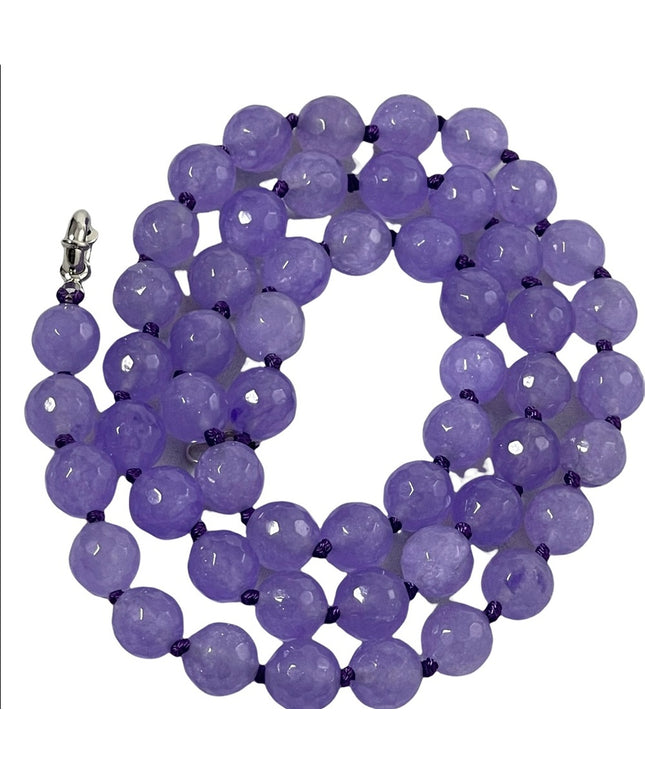 Beautiful Lilac faceted Amethyst stone bead necklace