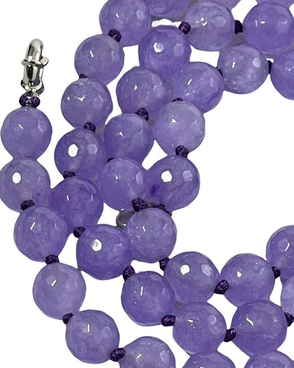Beautiful Lilac faceted Amethyst stone bead necklace