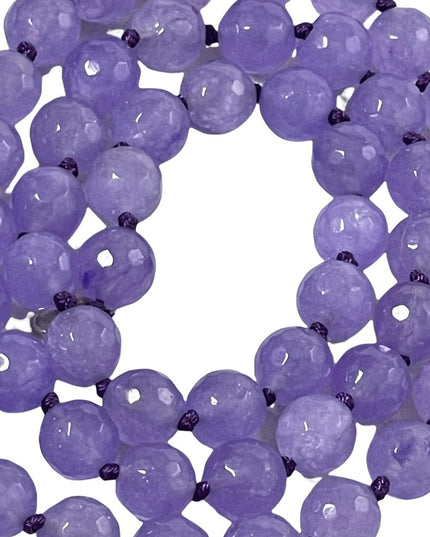 Beautiful Lilac faceted Amethyst stone bead necklace