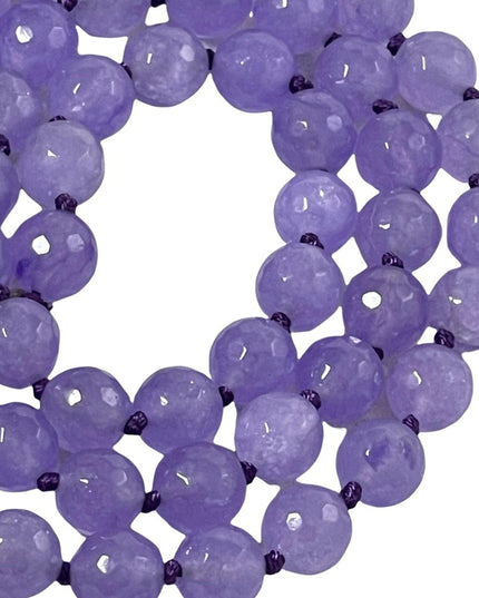 Beautiful Lilac faceted Amethyst stone bead necklace