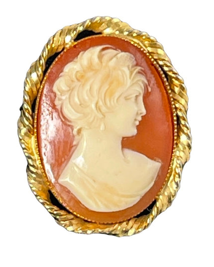 Vintage Cameo brooch Beautiful  1980s