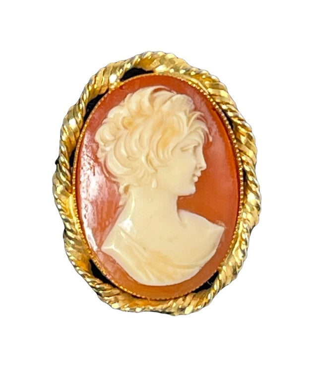 Vintage Cameo brooch Beautiful  1980s
