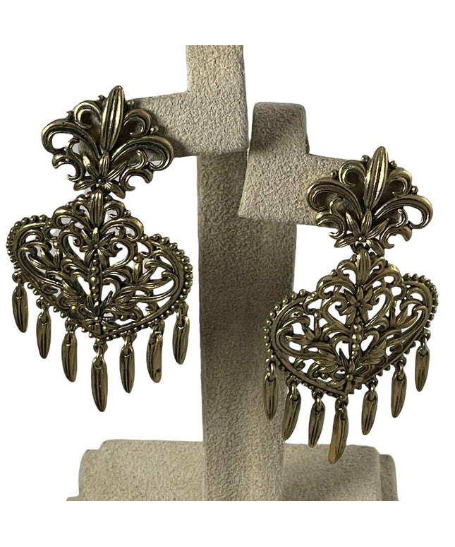 Vintage victorian revival fancy dangle pierced earrings