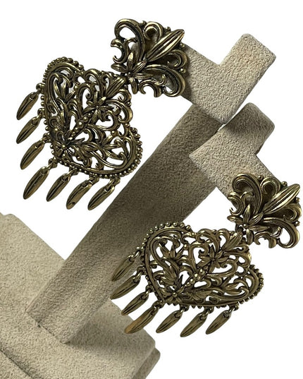Vintage victorian revival fancy dangle pierced earrings