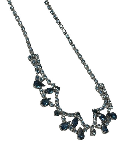 Vintage Stunning blue 4 pcs SHERMAN 1950s SET bracelet necklace clip one
