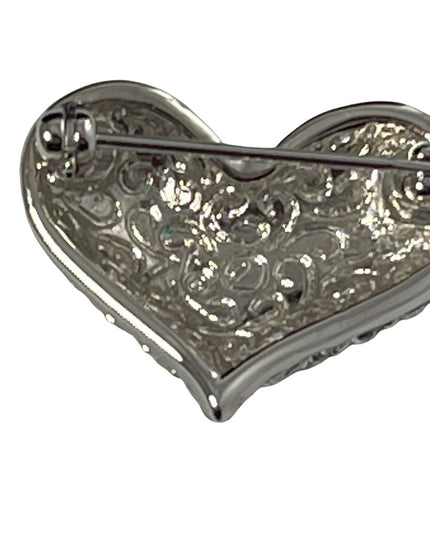 Small Swarovski signed crystal heart brooch