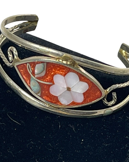Vintage Alpaca Mexico Silver fancy bangle bracelet
