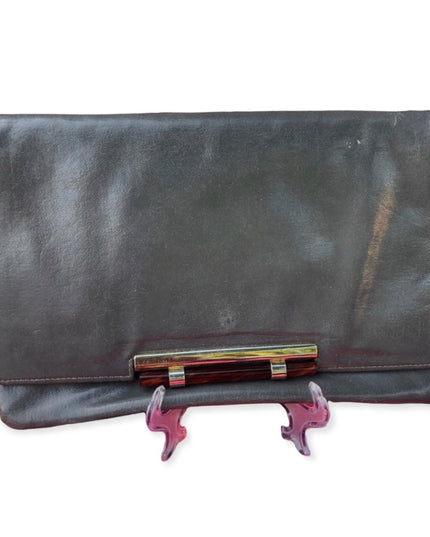 Vintage Gray leather leather clutch