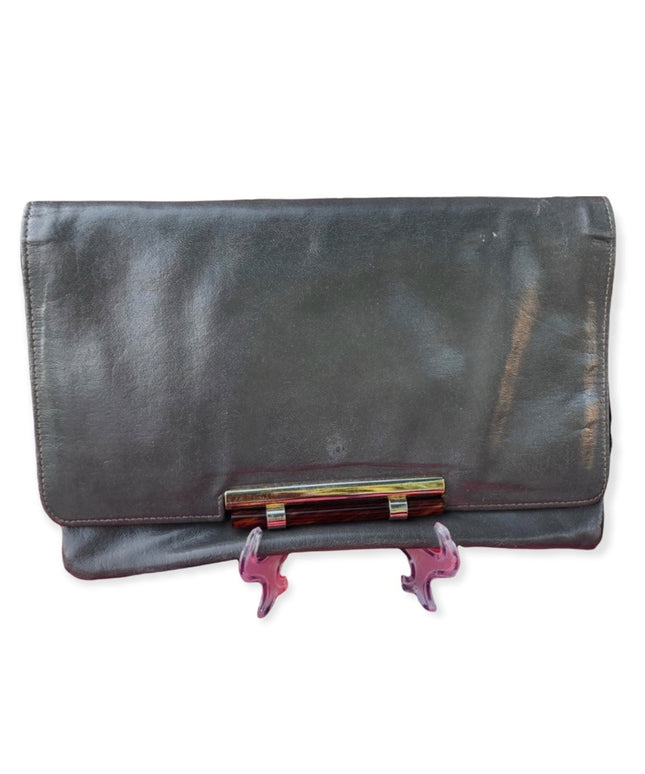 Vintage Gray leather leather clutch