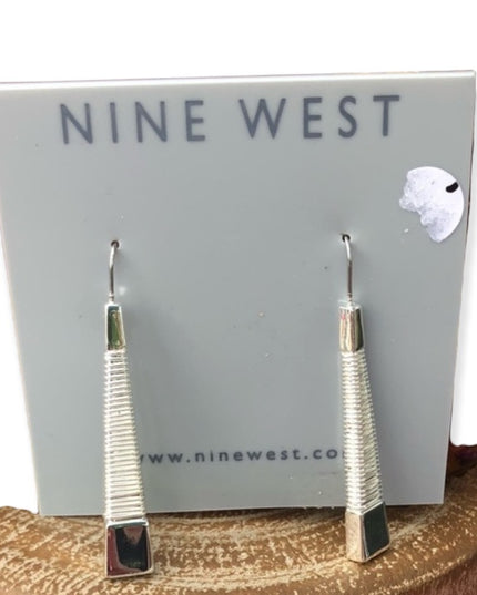 Nine West dangle earrings silver tone