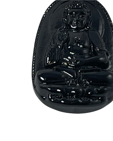 Buddah Black obsidian prayer beads necklace bead
