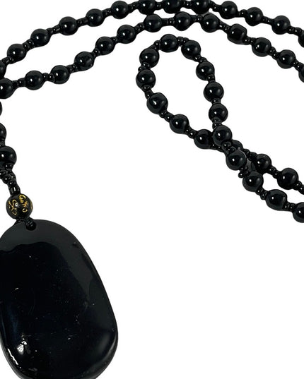 Buddah Black obsidian prayer beads necklace bead