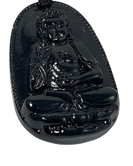 Buddah Black obsidian prayer beads necklace bead