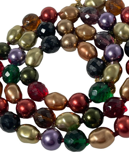 Joan Rivers Heavy faux Pearl & crystal Large bead necklace colorful