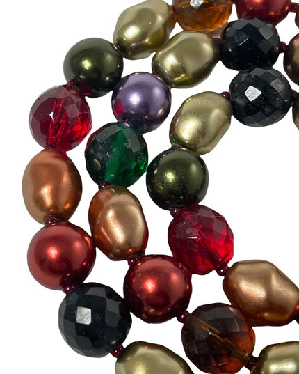 Joan Rivers Heavy faux Pearl & crystal Large bead necklace colorful