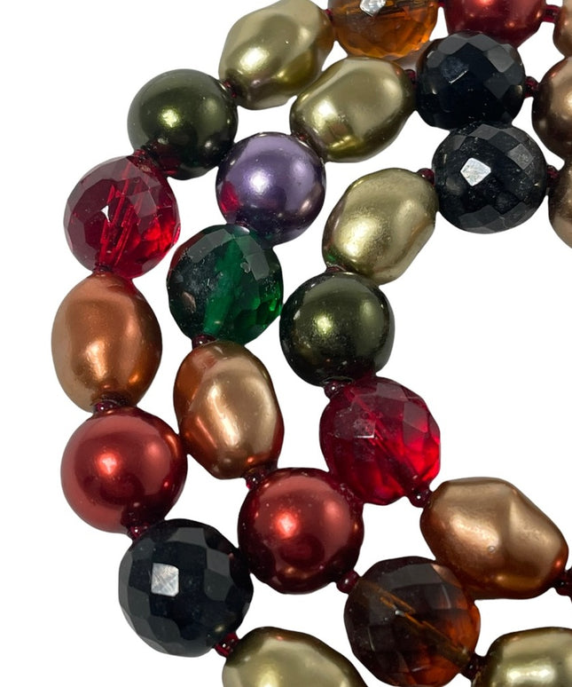 Joan Rivers Heavy faux Pearl & crystal Large bead necklace colorful