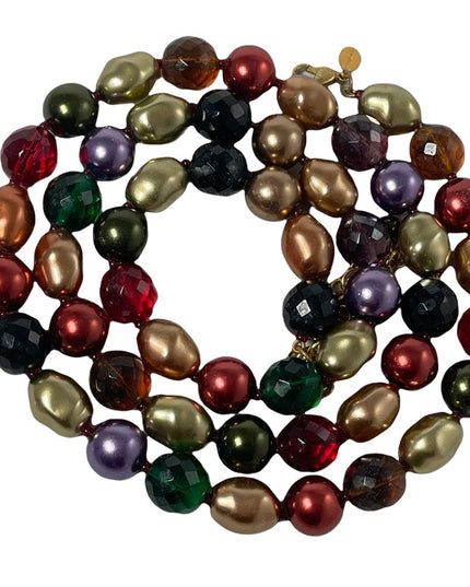 Joan Rivers Heavy faux Pearl & crystal Large bead necklace colorful