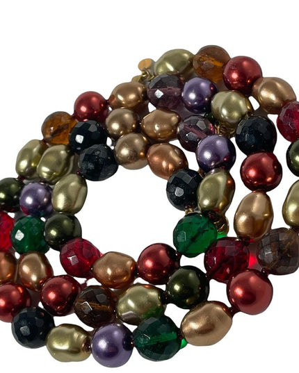 Joan Rivers Heavy faux Pearl & crystal Large bead necklace colorful