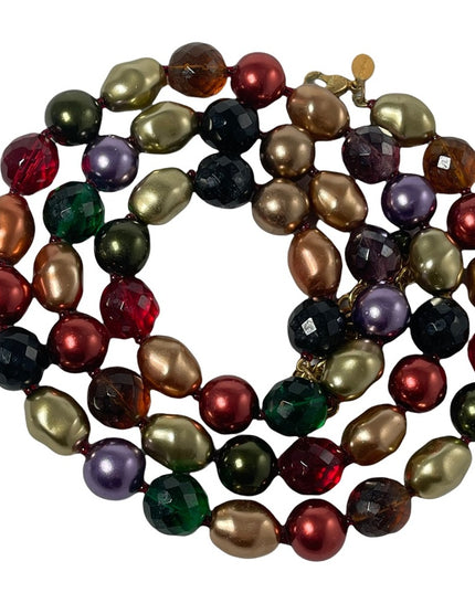 Joan Rivers Heavy faux Pearl & crystal Large bead necklace colorful