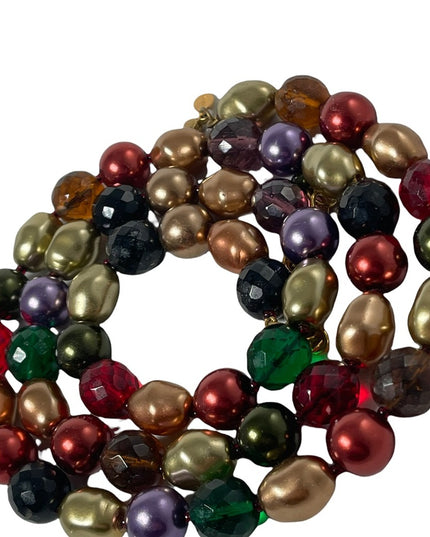 Joan Rivers Heavy faux Pearl & crystal Large bead necklace colorful