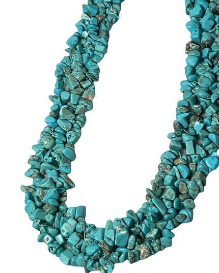 Fun Faux Turquois heavy Choker necklace 17”
