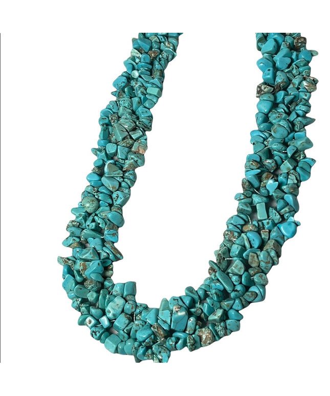 Fun Faux Turquois heavy Choker necklace 17”