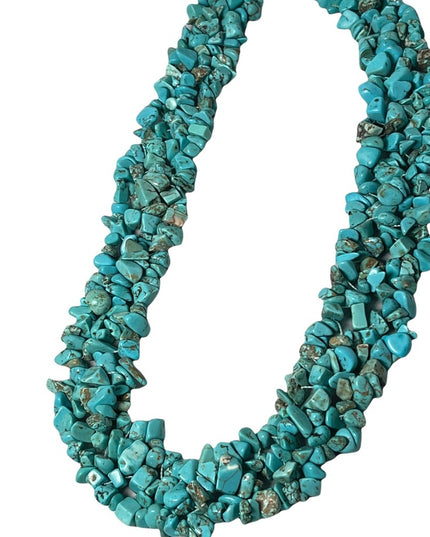 Fun Faux Turquois heavy Choker necklace 17”