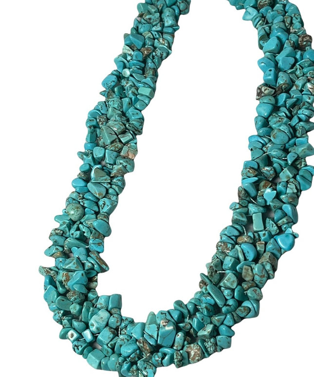 Fun Faux Turquois heavy Choker necklace 17”