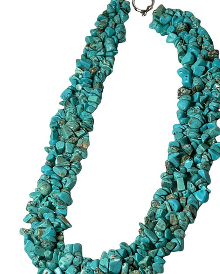 Fun Faux Turquois heavy Choker necklace 17”