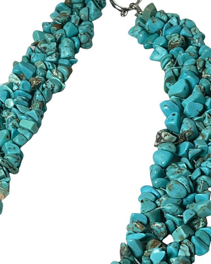 Fun Faux Turquois heavy Choker necklace 17”