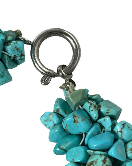 Fun Faux Turquois heavy Choker necklace 17”