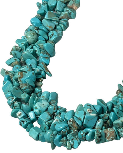 Fun Faux Turquois heavy Choker necklace 17”