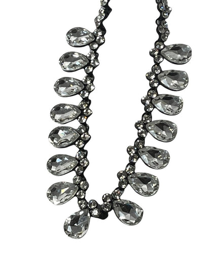 FUN Sparkle crystal tear drop necklace heavy quality