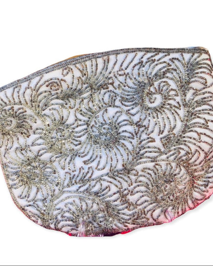 Vintage silver Beaded clutch cute!