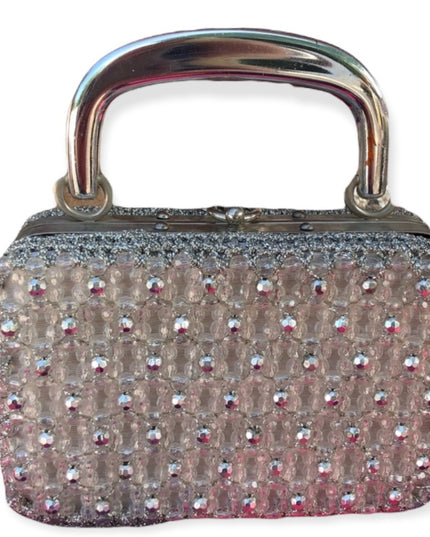 Vintage plastic bead hard small box purse Italy
