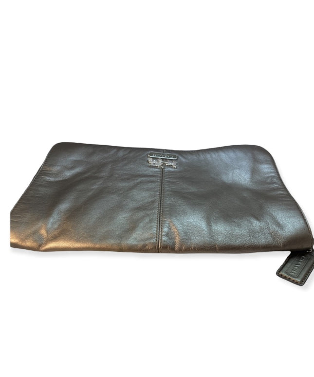 Gold bronze metalic Coach clutch purse evening bag