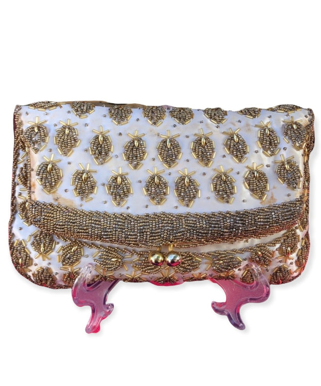 Vintage Gold bead clutch 1940s Beautiful