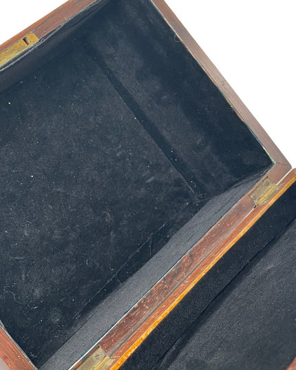 Antique Solid wood Pearl inlay carved wood box jewelry
