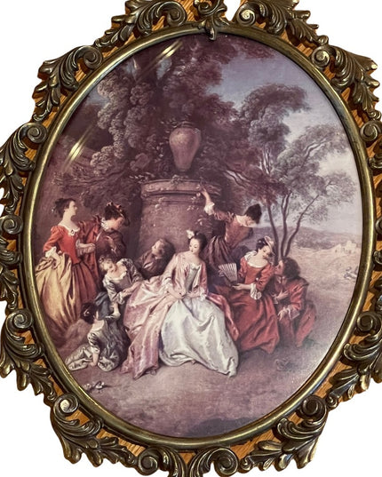 LG Vintage metal ornate Italy Italian framed Victorian picture