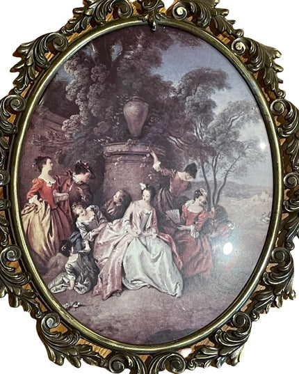 LG Vintage metal ornate Italy Italian framed Victorian picture