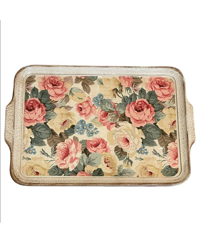 Vintage 1950s Sezzanti Flower 🌸 wood Serving platter Italy Italian