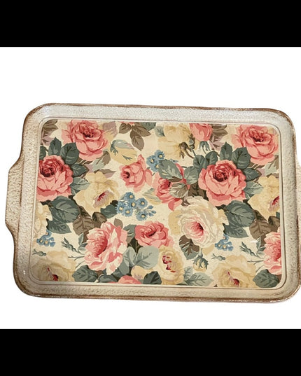 Vintage 1950s Sezzanti Flower 🌸 wood Serving platter Italy Italian