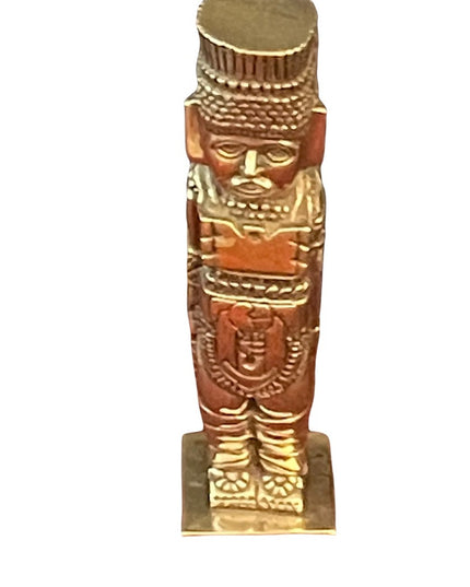 RARE SILVER Toltec Atlantean Warrior Silver Plate Sculpture MEXICO