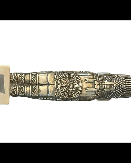 RARE SILVER Toltec Atlantean Warrior Silver Plate Sculpture MEXICO
