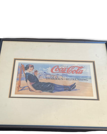 Vintage Coca Cola Framed print Metal frame