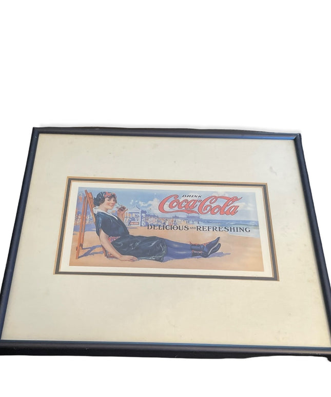 Vintage Coca Cola Framed print Metal frame