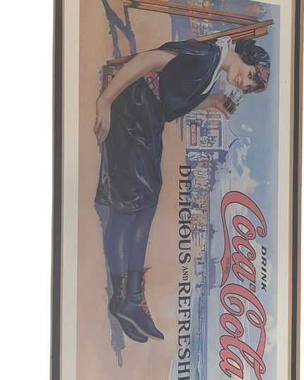 Vintage Coca Cola Framed print Metal frame