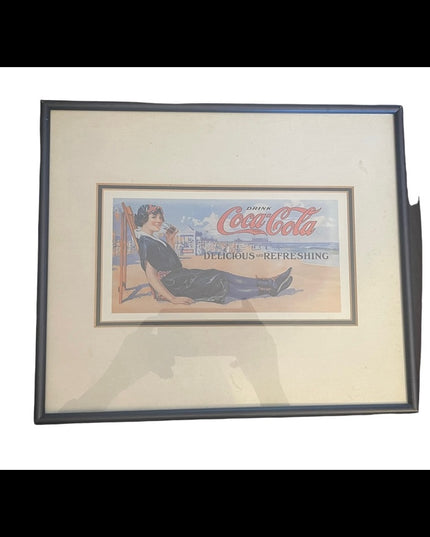 Vintage Coca Cola Framed print Metal frame